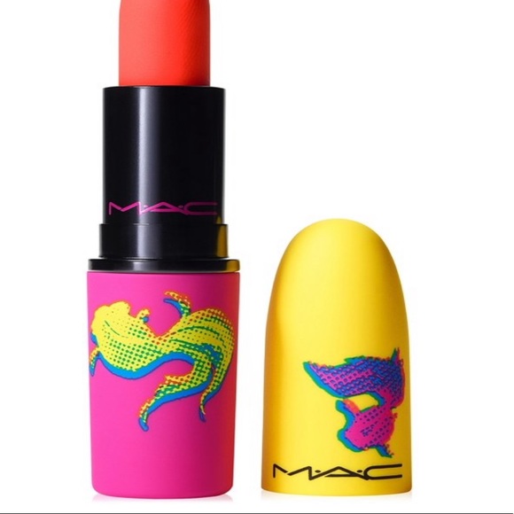 MAC Moon Masterpiece Powder Kiss Lipstick Playing Koi (vibrant coral orange) - Picture 7 of 7